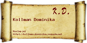 Kollman Dominika névjegykártya